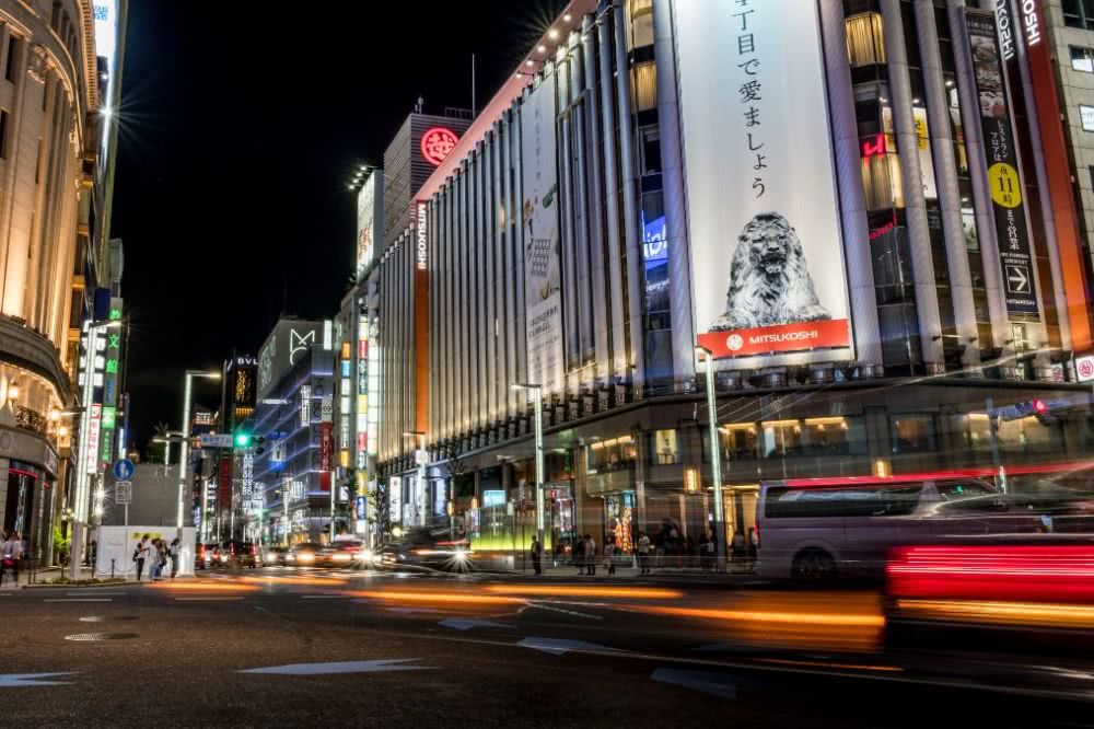日本东京银座实拍 世界三大繁华中心之一