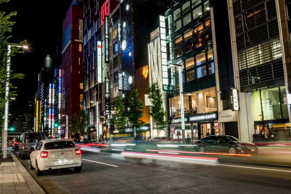 日本东京银座实拍 世界三大繁华中心之一